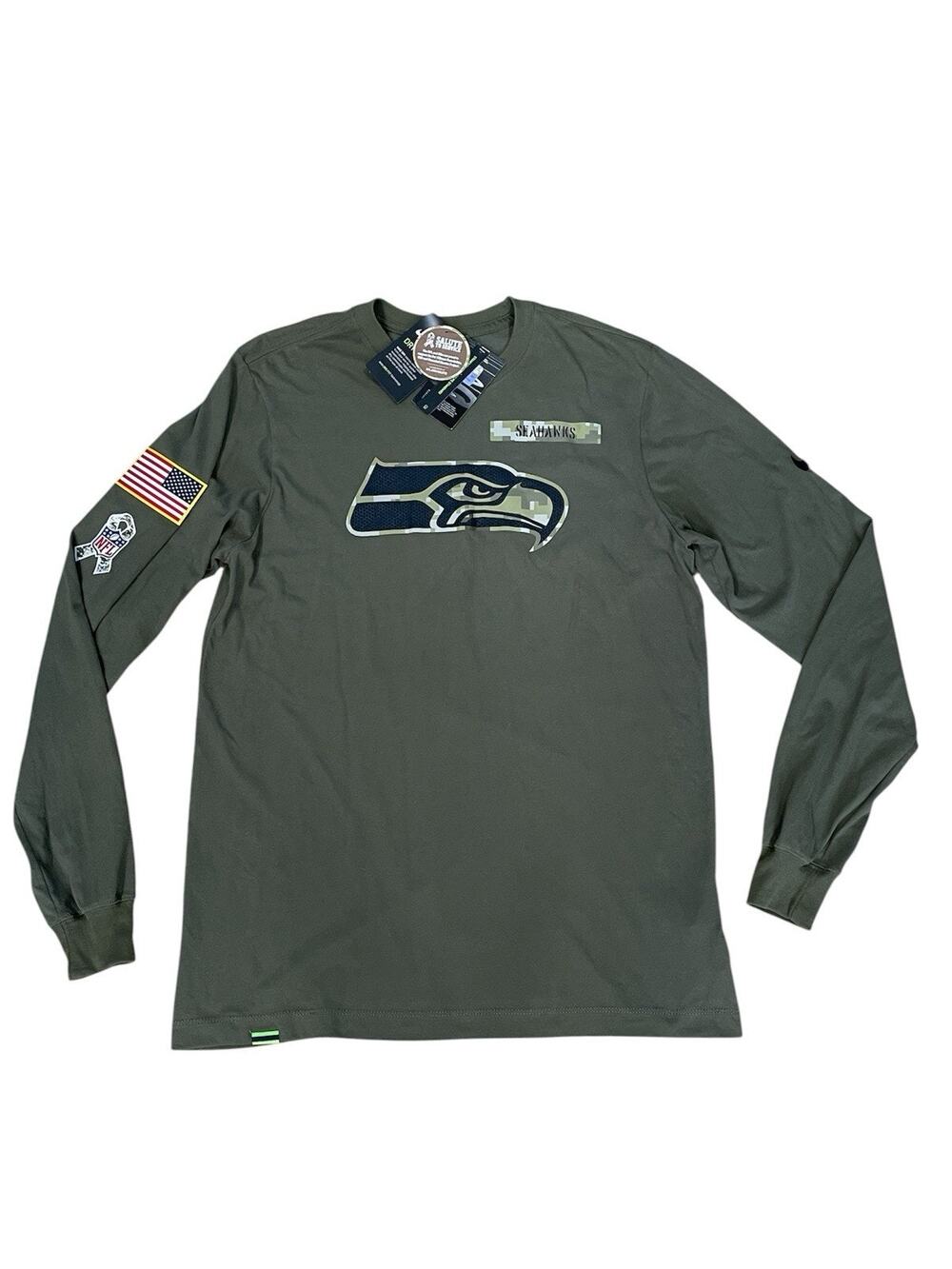 New- Nike Seattle Seahawks Salute To Service Long Sleeve T-Shirt Men’s Medium